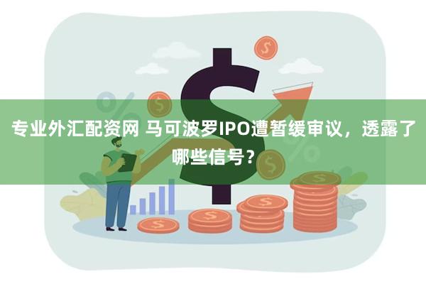 专业外汇配资网 马可波罗IPO遭暂缓审议，透露了哪些信号？