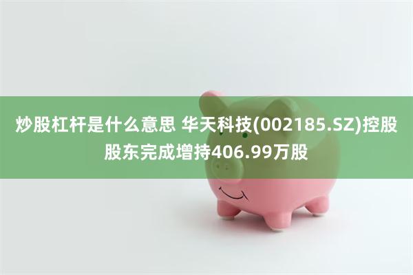 炒股杠杆是什么意思 华天科技(002185.SZ)控股股东完成增持406.99万股